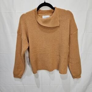 Six/Fifty Long Sleeve Fold Over Sweater Butternut Squash Size Small
